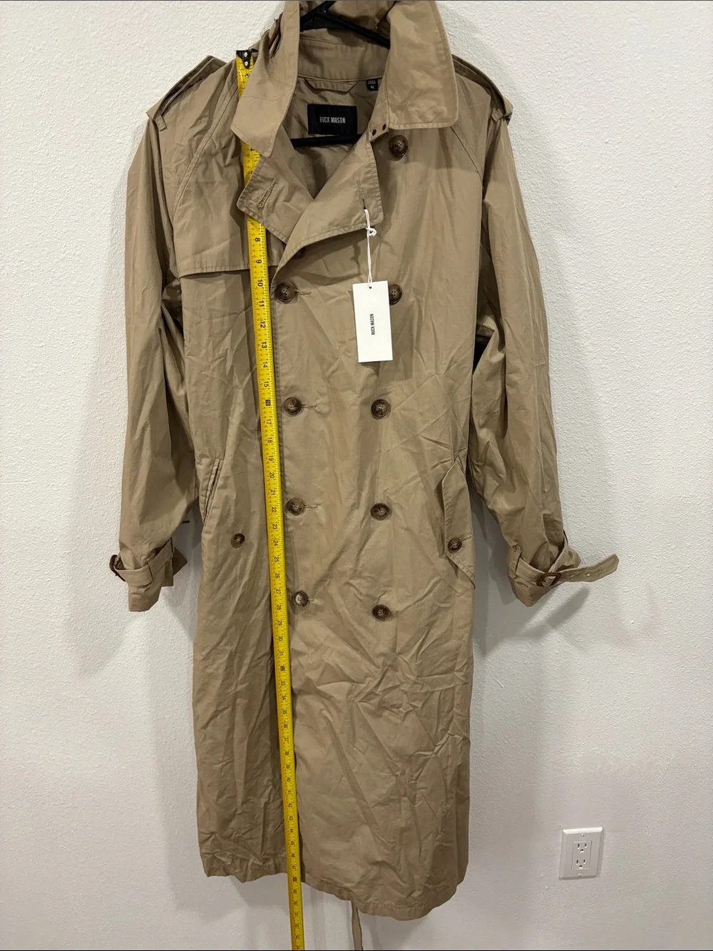 NWT Buck Mason Women’s Rockaway Khaki Parachute Poplin Trench Coat Medium $498